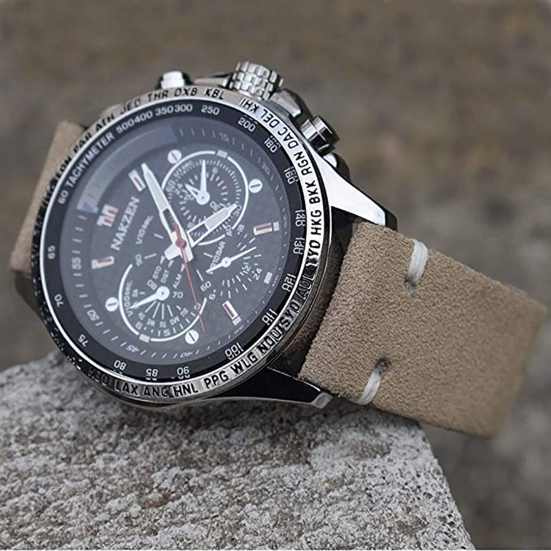 Onthelevel Suede Vintage Leather Watch Band Quick Release Strap 18mm