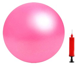HCFGUS 9 Inch Mini Exercise Pilates Yoga Ball, Stability Ball for Yoga, Barre, Training and Physical Therapy- Improves Balance with Inflate Pump(Pink)