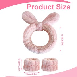 LQIOACU Pink Rabbit Ears Headband, Easter Hair Band, Women's Hairband, Make-Up Hair Band, Headband Cosmetics, Cosmetic Headband