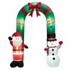 COSTWAY 8FT Tall Christmas Inflatable Santa Claus and Snowman Archway,