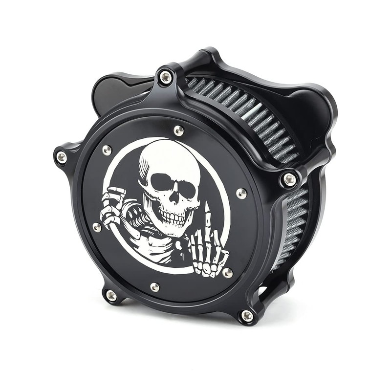Motorcycle Air Cleaner Skull Style Air Filter Intake Kit Fit