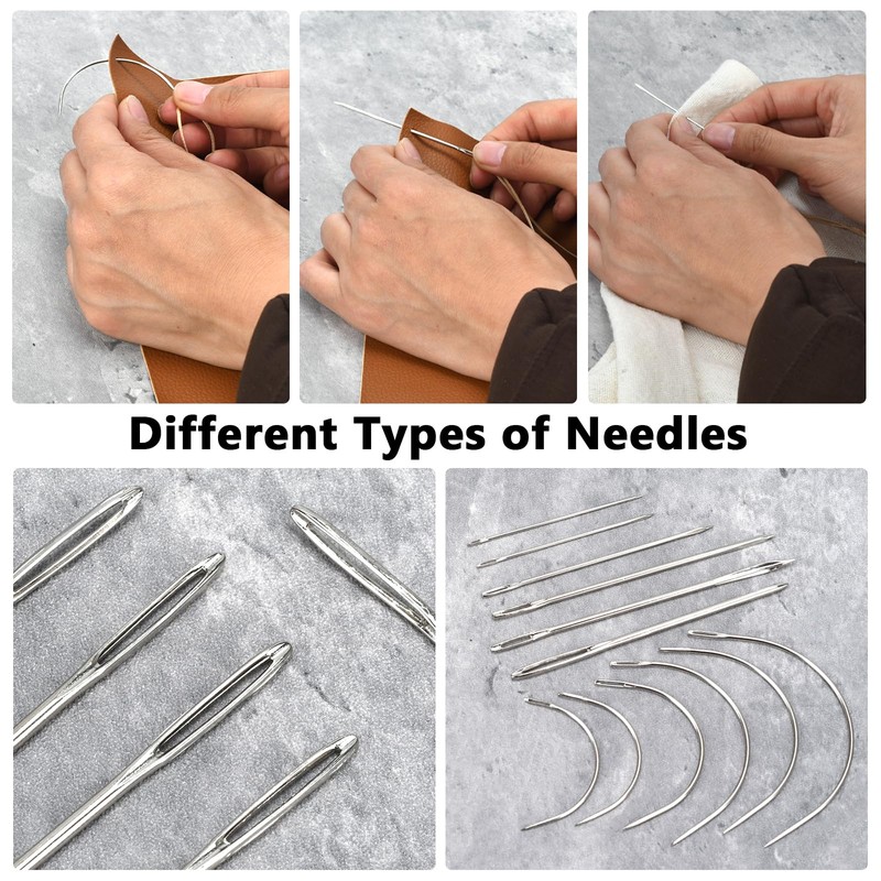 Leather Sewing Kit, Professional Leather Repair Kit with Upholstery Thread,