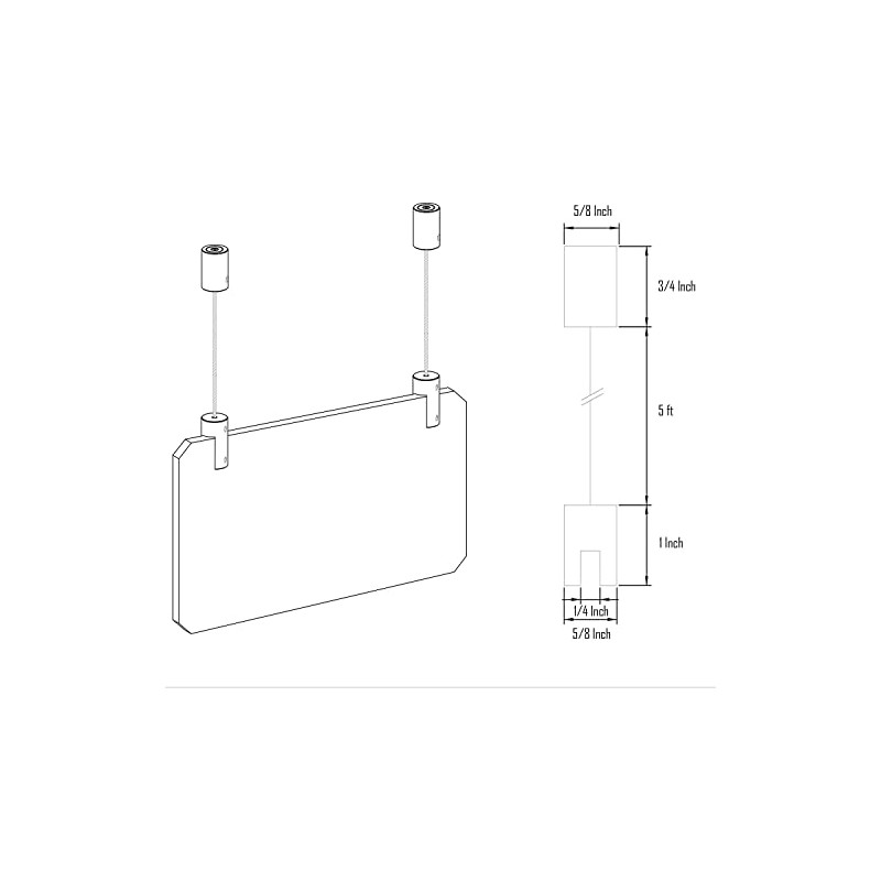 TUBYIC Ceiling Sign Hanger, Solid Aluminum Picture Hanging Hardware for