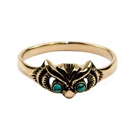 Willys Jewellery Vintage Oriental Antique Bronze Owl Ring for Women and Girls, Bronze