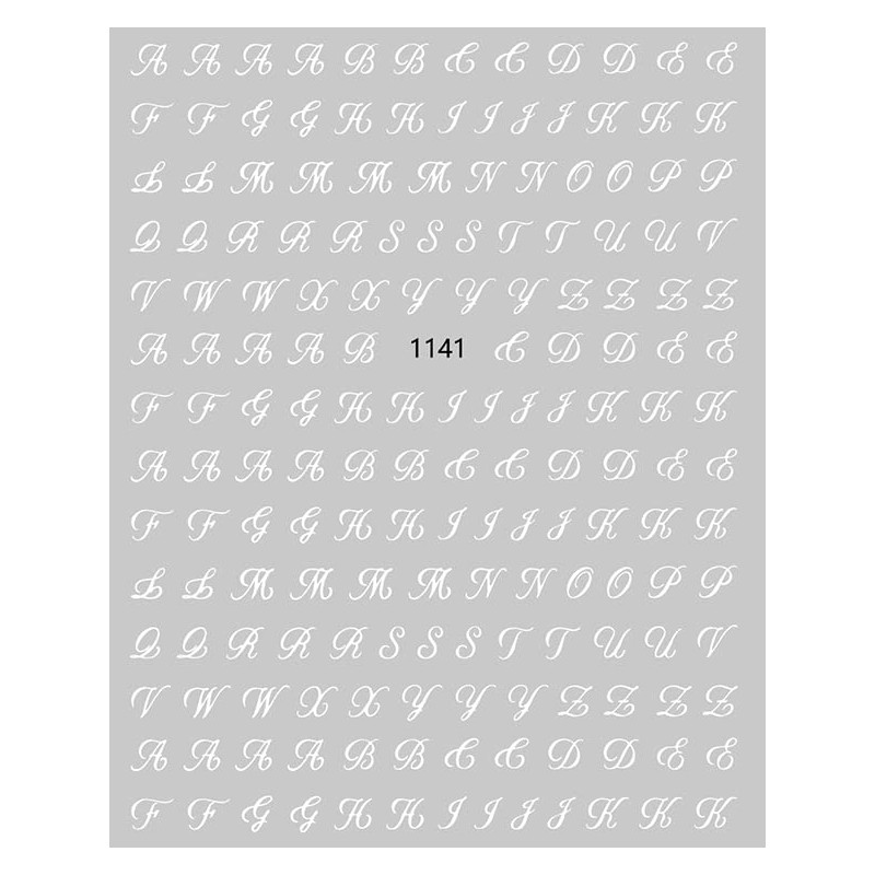 LANODO 7 Pieces Nail Stickers Alphabet 3D English (7 Colors)