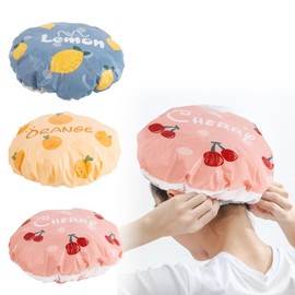 Sellerian シャワーキャップ 弾性 ヘアキャップ 3枚セット シャワーキャップ 大人用 防水 お風呂 可愛い フルーツ柄 繰り返し利用可能 柔軟 シャワー/お風呂/温泉/SPA/調理/洗顔/髪染め用 キャップ お風呂 バス用品