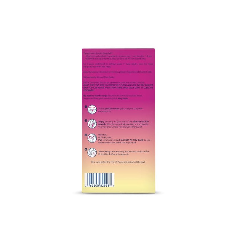 Veet Leg and Body Hair Remover Cold Wax Strips, 40
