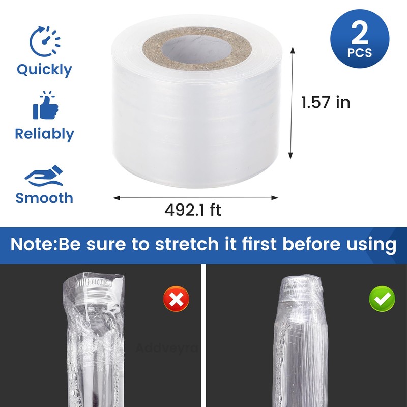 Addveyra Mini Stretch Wrap Film Unheated Shrink Wrap Roll for