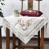 Lidzopas Embroidered Tablecloth, Linen Tablecloth Small Square Tablecloth Embroidery Needle