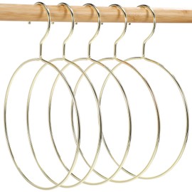 STOBAZA 5-Pack Scarf Organizer Hangers for Closet – Metal Non-Slip Scarf Holder, Space-Saving Belt & Tie Hanger for Neckties, Shawls Scarves, Veils, Pashminas Display, Tank Tops, Accessories