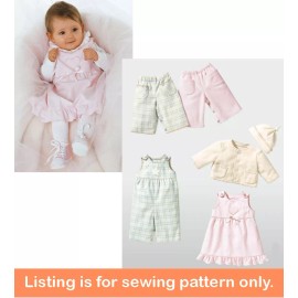 Burda SEWING PATTERN Baby Boy Girl Layette Clothes Jacket Pants Hat Dress Romper 9831