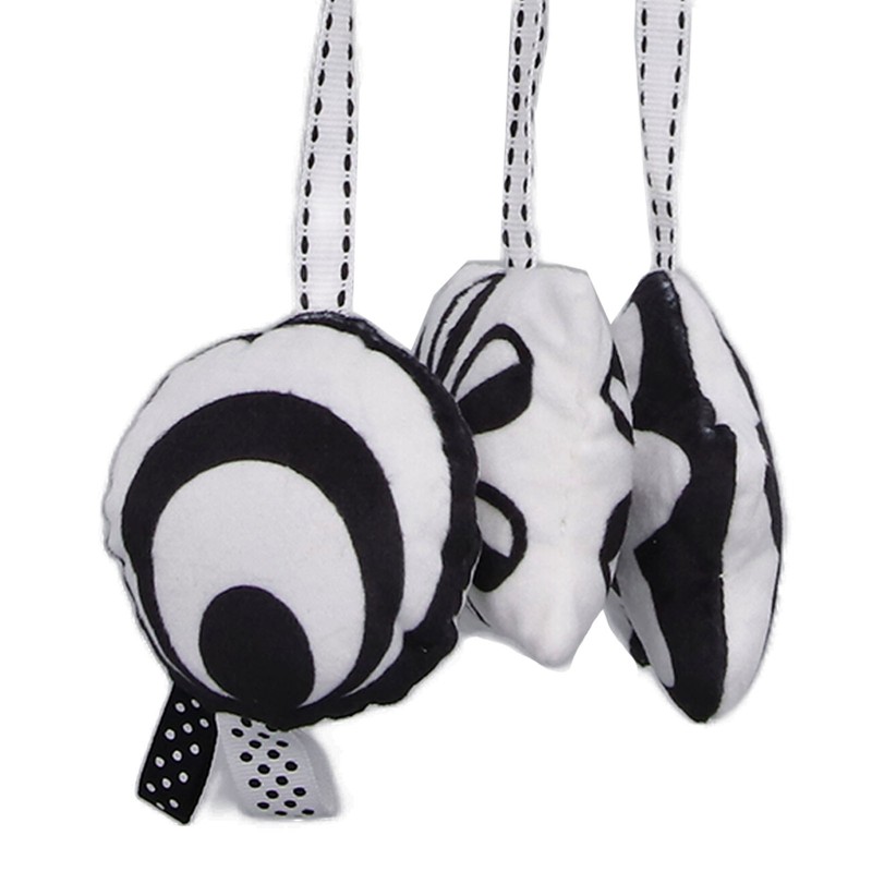 Baby Plush Animal Stroller Toys Black and White Spiral Activity