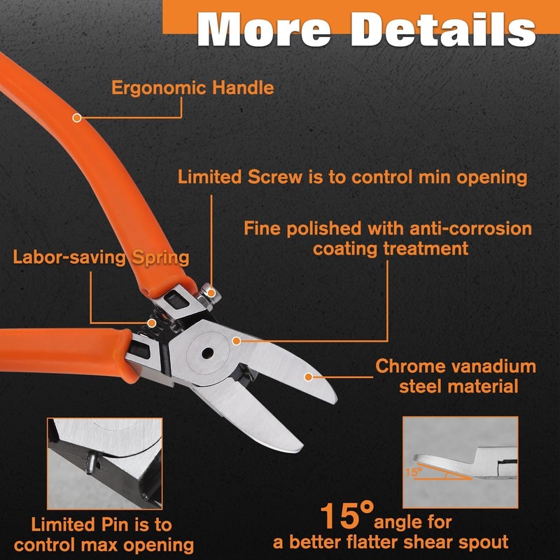 SPEEDWOX Wire Cutter 15 Angled Flush Cutters for Electronic Components