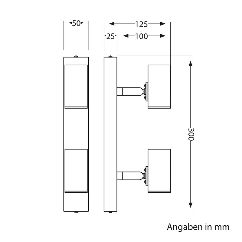 ledscom.de Ceiling Light FARE, 2-Light, Black matt, 2X E27 max.