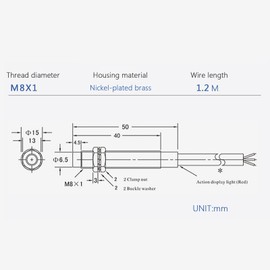 LJ8A3-2-Z/AX - Interruptor de sensor de proximidad inductivo NPN DC6V-36V M8 3 cables Detector normalmente cerrado de 2 mm