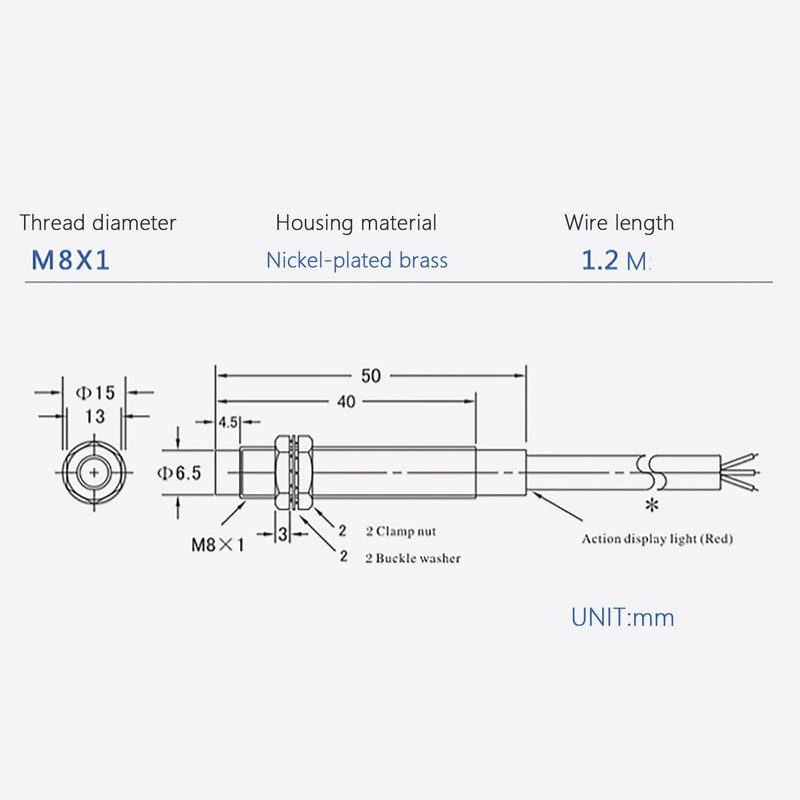 LJ8A3-2-Z/AX - Interruptor de sensor de proximidad inductivo NPN DC6V-36V