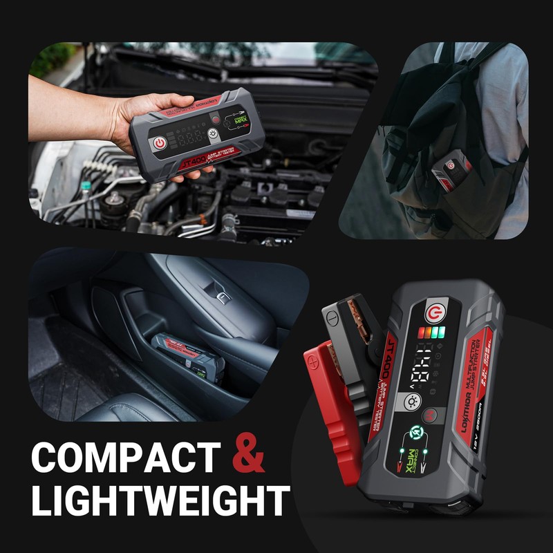 LOKITHOR JT400 Jump Starter and Battery Tester, 2500A 12V Car