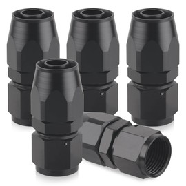 KOOTANS 5pcs 10AN Hose End Fitting Straight Swivel Fuel Line Fittings Black Aluminum 10AN Fittings for CPE Braided Fuel Hose