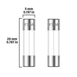 ALLECIN 10A 250V 5x20MM Fast Blow Glass Fuse 10 Amp 250 Volt 0.2 x 0.78 Inch Fast-Acting Tube Fuses F10AL250V (Pack of 30Pcs)