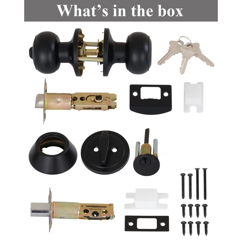 （6 Sets） All Keyed Alike Entry Door Knobs and Single