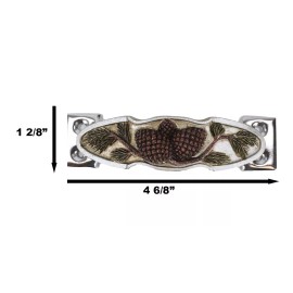 Ebros Gift Rustic Western Pinecones Sprig Branch Drawer Cabinet Furniture Bar Pulls 2-Pack