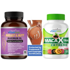 ORGANIC VITAMINS VITAMISAN BIGGER BOOTY & STRONGER GLUTES – Black Maca Root Pills for intense Curve Aguaje