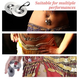 XOXVURI 1 Pair of Cymbals Brass Finger Cymbals Finger Cymbals Musical Instrument Hand Cymbal With Elastic Band Belly Dance Finger Brass Musical Instrument Rhythm Maker For Dancers Ball Party