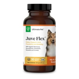 ULTIMATE PET NUTRITION Juve Flex, Hip and Joint Soothing Support Supplement for Dogs, Cartilage, Collagen and Stiffness Support, 30 Chewable Tablets