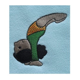 Miya Floor Gymnast (1049) - Embroidered Deluxe Fleece Baby Blanket (Heavier Weight) (Blue Rosebud)