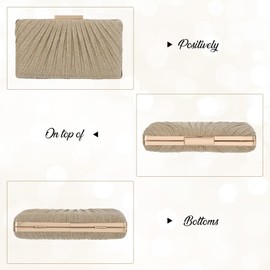 Jywmsc Women's Evening Bags Clutch Bags Formal Party Clutches Wedding Bags Cocktail Prom Handbags, gold, Elegant