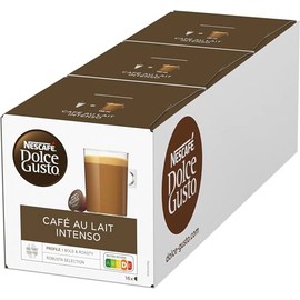 NESCAFÉ DOLCE GUSTO Café au Lait Intenso Coffee Capsules Pack of 3 (3 x 16 Servings)