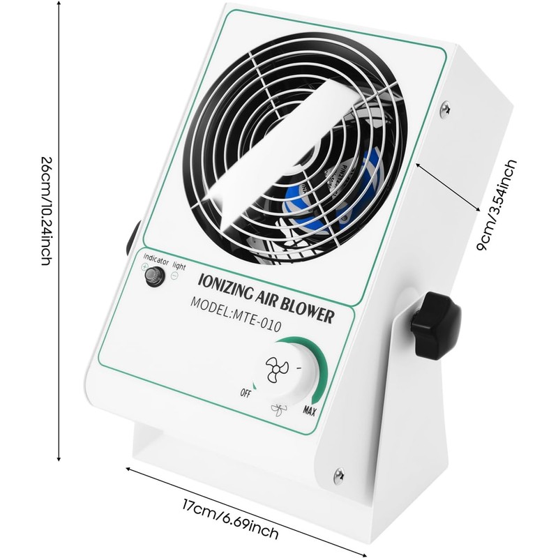 Anti-Static Ionizer Machine, 110V/60Hz Ionizing Air Blower Fan Discharge Desktop