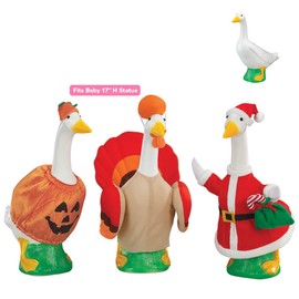 Fox Valley Traders Gaggleville™ Baby Goose, Turkey, Pumpkin, Santa Outfits Bundle - Fits Baby 17" H Statue