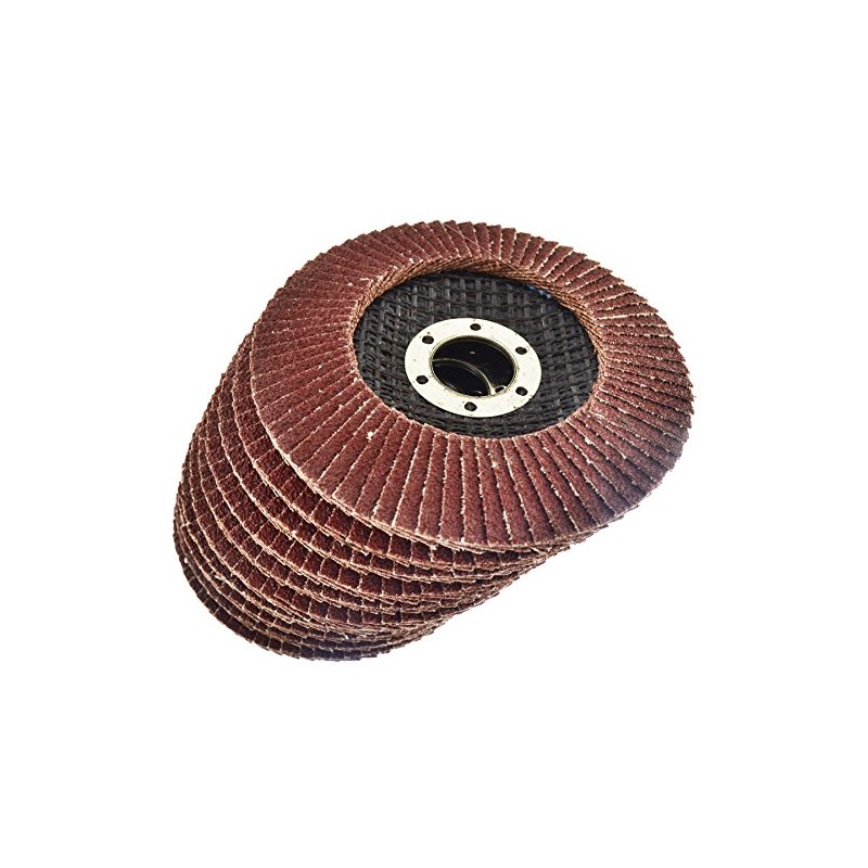 10 x Flap Discs 60 Grit Angle Grinder 4.5" (115mm)