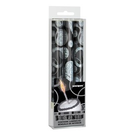 Unique Party 37329 - Glitz Black Birthday Fountain Candles, Pack of 3