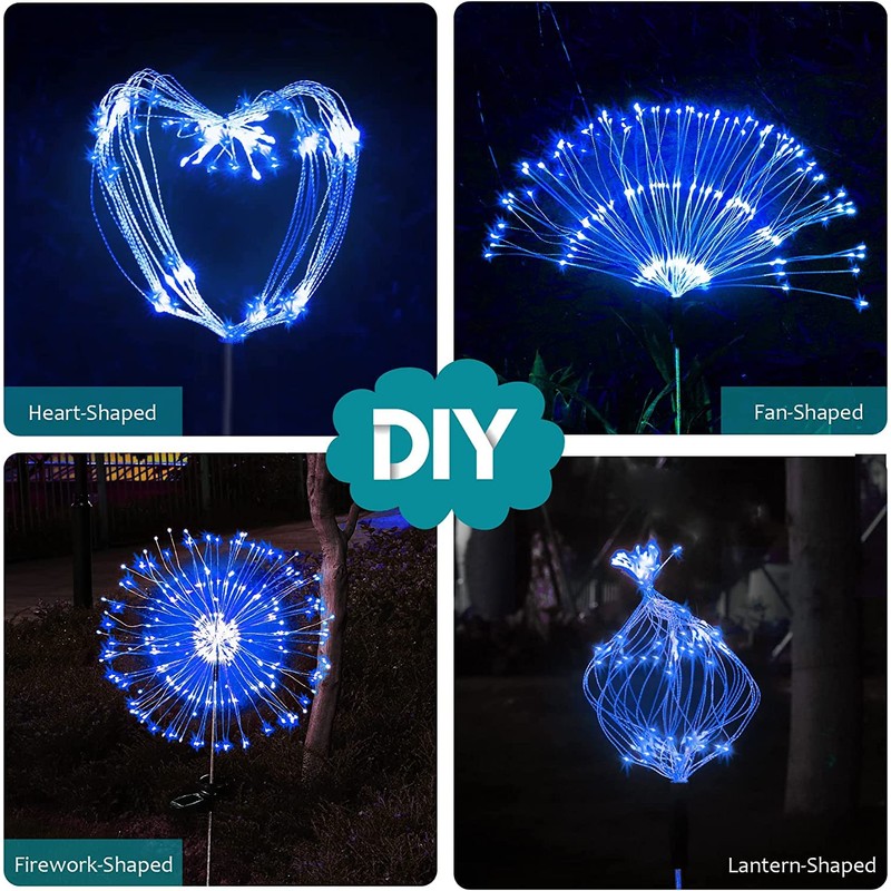 JJGoo Solar Garden Lights Solar Firework Lights, 2 Pack 150