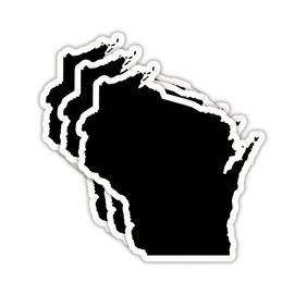 (3PCS) Wisconsin State Map Stickers, US State Stickers - Waterproof Vinyl Decals for Tumblers, Water Bottles, Laptops, Books, Scrapbooks, Great for Wisconsin Lovers 3 x 2.7 Inch