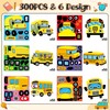 Haooryx 300pcs Make Your Own School Bus Scene Sticker Roll