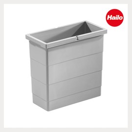 Hailo Waste Bin 12 | Inner Bucket 1102449 Light Grey | Space-Saving Tandem Bin | Ideal for Small Kitchens | Plastic | Built-in Waste Bin with Reinforced Edge | 2 Carry Handles | Installation Height