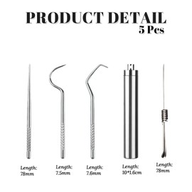 1 Set Stainless Steel Toothpicks with Toothpick Holder Reusable Floss Tooth Picks Set Outdoor Picnic and Camping ToothPicks