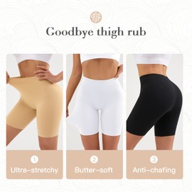 YADIFEN 3 Pack Anti Chafing Shorts Womens Chub Rub Shorts Safety Shorts Seamless Lycra Shorts Ultra Soft Yoga Shorts Ladies Boxers Short for Under Skirt/Dresses Running Sports Leggings S