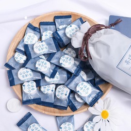 50 Pcs x 2 Bags Compressed Towel Tablets Portable Disposable Coin Tissues, Soft Compressed Wash Wipe, Face Care Cloth, Perfect for Traveling Camping Cosmetic Use