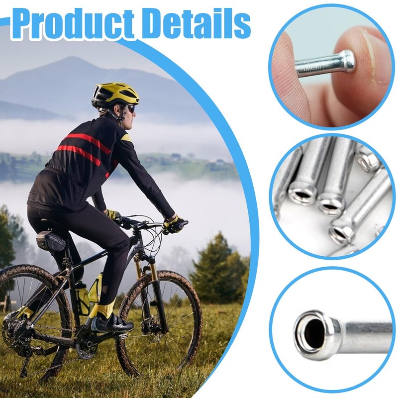 SGERUFZ 100 pieces end sleeves, bicycle end cap, end sleeve,