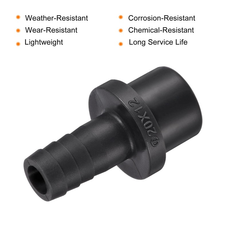 sourcing map PVC Pipe Fitting 12mm Barbed x 20mm OD