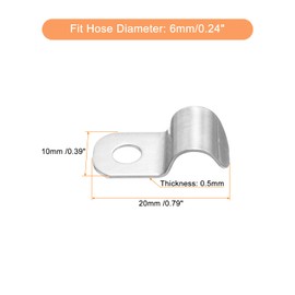 QUARKZMAN Pack of 40 Pipe Clamp Fits 1/4 Inch (6 mm) 304 Stainless Steel Clamp with 1 Hole for Fixing Pipes or Pipes