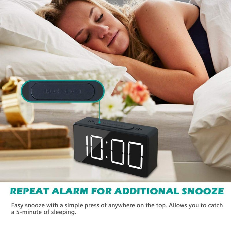Small Mini Digital Alarm Clock for Travel with LED Time