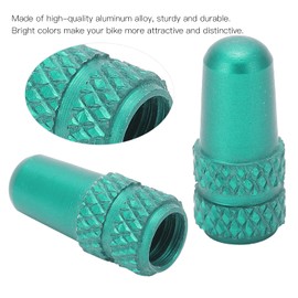 2Pcs Valve Caps, Aluminum Alloy Bicycle Valve Cover, Dustproof Bicycle Tire Dust Caps for Inner Tube Gas Nozzle Automobiles(Green)