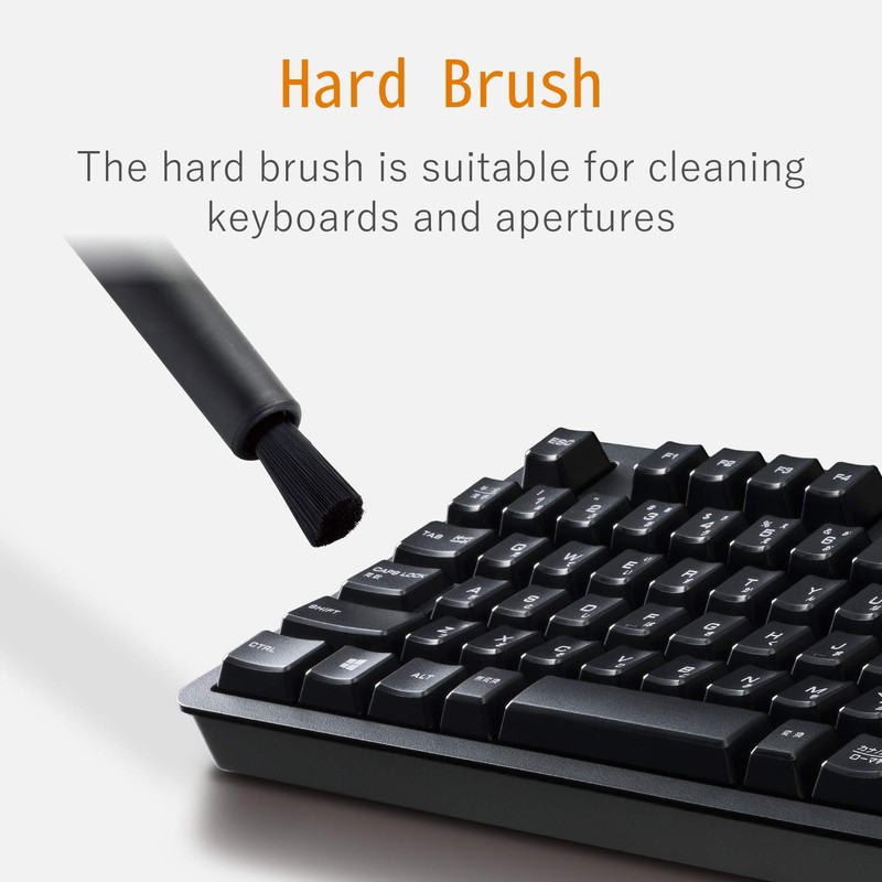 Elecom KBR-013AS Cleaner Brush, Anti-static Fiber, Rotating Type, 2-Way, Includes