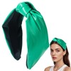 OCOUYVD Knotted Headbands for Women Emerald Mint Green Faux Leather