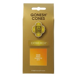 GONESH Incense Cone (Incense) Musk (Oriental, Soft, Sweet Scent) Pack of 25